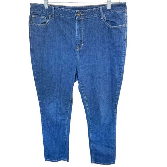 LL Bean Classic Fit Medium Tall Blue Jeans Sz 20 284078 Stretch Comfort - Picture 1 of 9